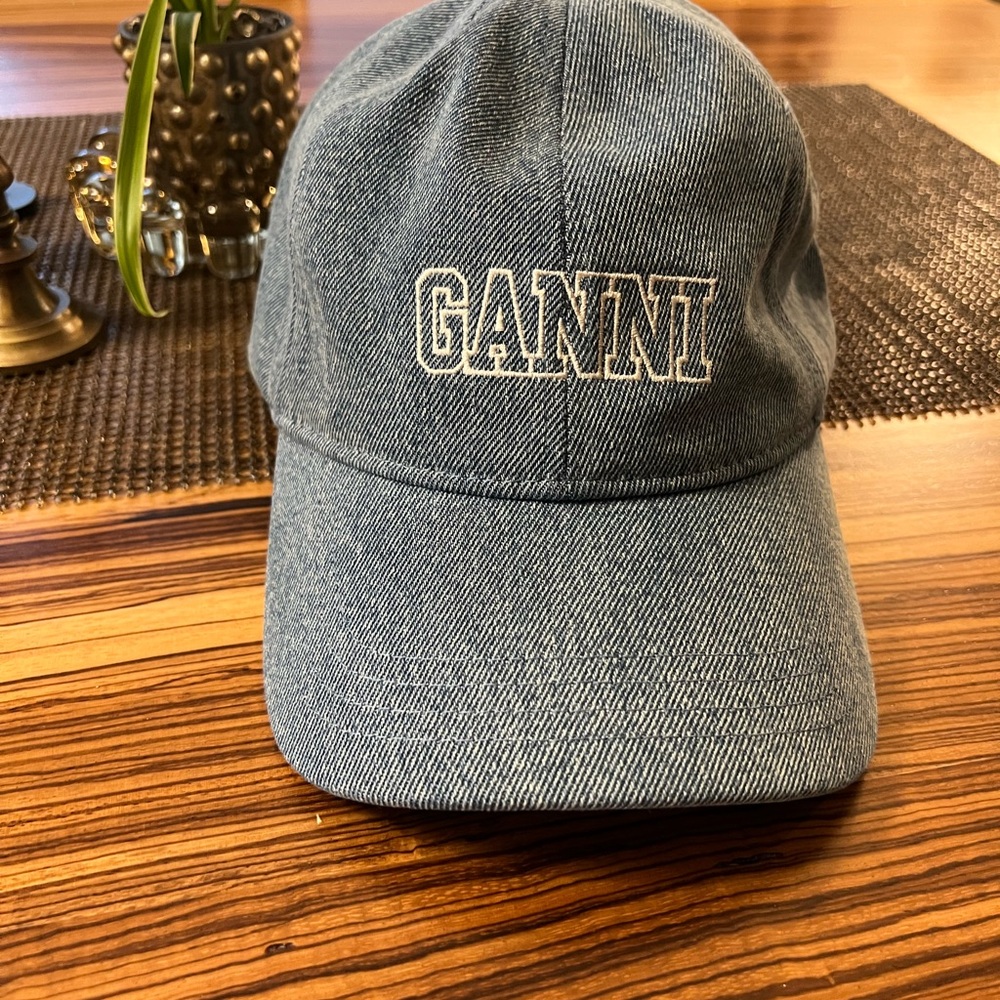 Ganni Classic Blue Denim Hat